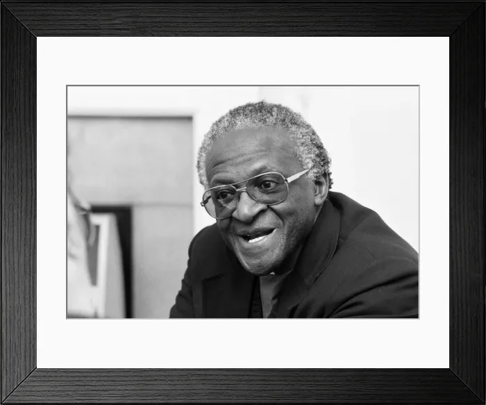 Framed Print : Archbishop Desmond Tutu, pictured in Coventry, West Midlands. 16th April 1989 Framed Print : Archbishop Desmond Tutu, pictured in Coventry, West Midlands. 16th April 1989