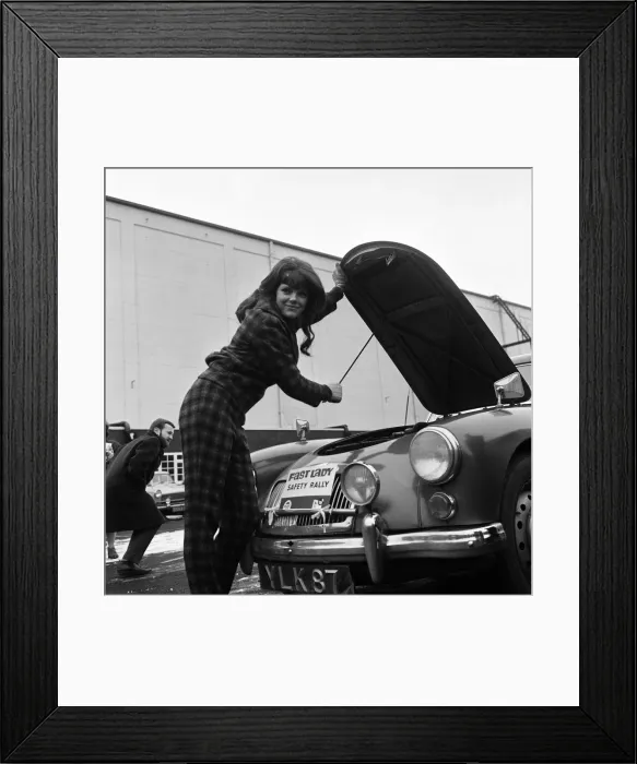 Framed Print : Samantha Eggar takes part in a showbiz car rally. The rally went through Surrey Framed Print : Samantha Eggar takes part in a showbiz car rally. The rally went through Surrey