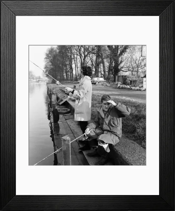 Framed Print : Bernard Cribbins, star of stage, film and TV fame, went fishing at Walton-on-Thames with Framed Print : Bernard Cribbins, star of stage, film and TV fame, went fishing at Walton-on-Thames with