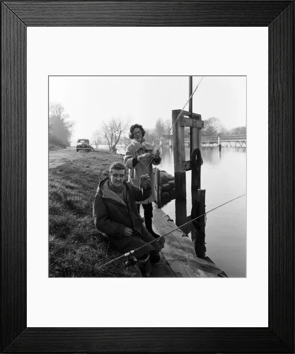 Framed Print : Bernard Cribbins, star of stage, film and TV fame, went fishing at Walton-on-Thames with Framed Print : Bernard Cribbins, star of stage, film and TV fame, went fishing at Walton-on-Thames with