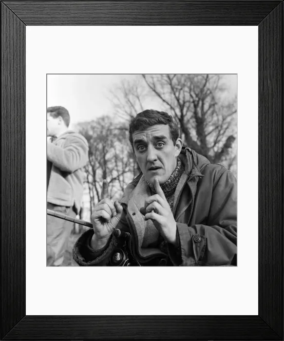 Framed Print : Bernard Cribbins, star of stage, film and TV fame, went fishing at Walton-on-Thames