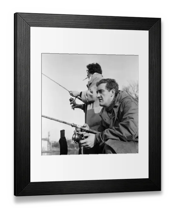 Framed Print : Bernard Cribbins, star of stage, film and TV fame, went fishing at Walton-on-Thames with Framed Print : Bernard Cribbins, star of stage, film and TV fame, went fishing at Walton-on-Thames with