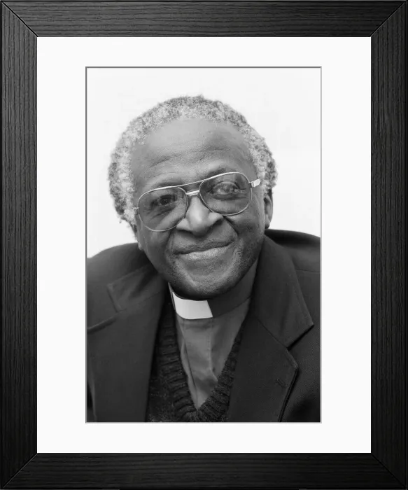 Framed Print : Archbishop Desmond Tutu, pictured in Coventry, West Midlands. 16th April 1989 Framed Print : Archbishop Desmond Tutu, pictured in Coventry, West Midlands. 16th April 1989