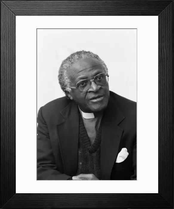 Framed Print : Archbishop Desmond Tutu, pictured in Coventry, West Midlands. 16th April 1989 Framed Print : Archbishop Desmond Tutu, pictured in Coventry, West Midlands. 16th April 1989