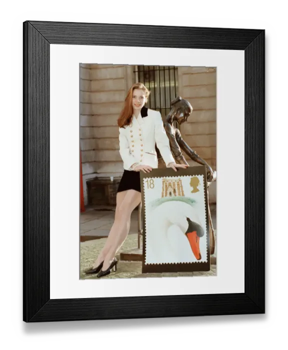 Framed Print : Darcey Bussell, ballerina, aged 23, launches a new special set of Royal Mail stamps for