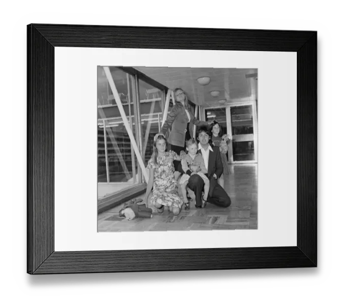 Framed Print : Paul McCartney and family leave London Heathrow Airport for a week long holiday in New