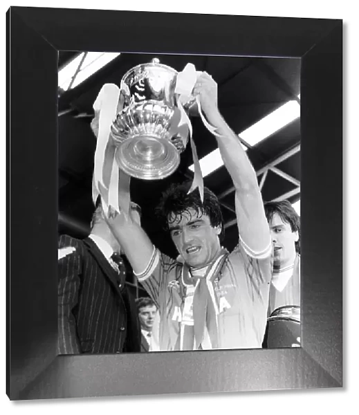 Everton v Watford Football May 1984 Kevin Ratcliffe Everton Football Player lifts