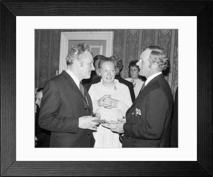 Framed Print : Men of the Royal National Lifeboat Institution, informal supper at the Rubens Hotel