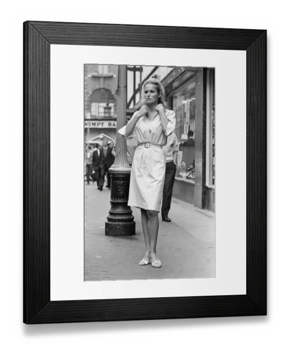 Framed Print : Ursula Andress, Swiss actress, pictured outside the offices of Gala Films Limited, London Framed Print : Ursula Andress, Swiss actress, pictured outside the offices of Gala Films Limited, London