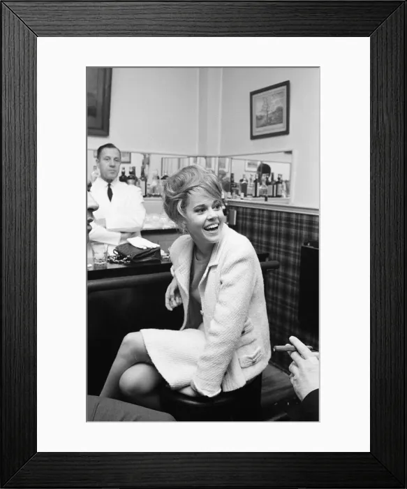 Framed Print : Jane Fonda, american actress, with husband, film director Roger Vadim