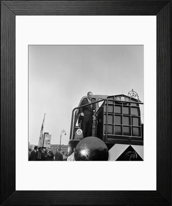 Framed Print : Prince Philip, Duke of Edinburgh, pictured taking a close look at the Sentinel Framed Print : Prince Philip, Duke of Edinburgh, pictured taking a close look at the Sentinel