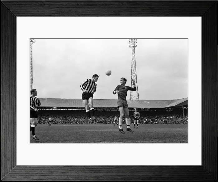 Framed Print : Newcastle v Fulham. Newcastle centre half John McGrath (left