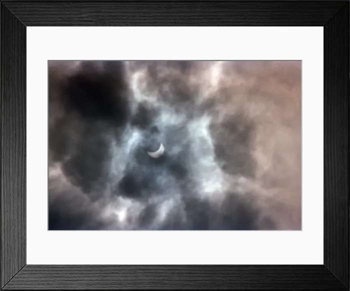 Framed Print : The solar eclipse in Chester. 11th August 1999