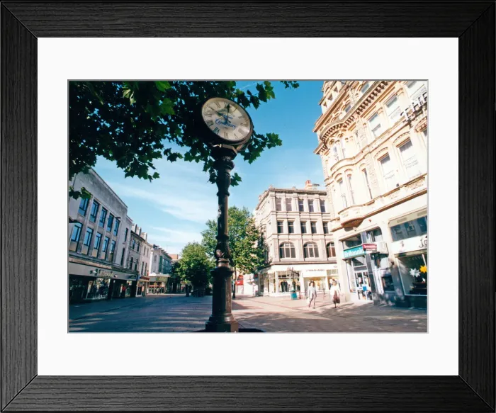 Framed Print : 10am on Queen Street, Cardiff, empty on the day of the funeral of Diana Framed Print : 10am on Queen Street, Cardiff, empty on the day of the funeral of Diana
