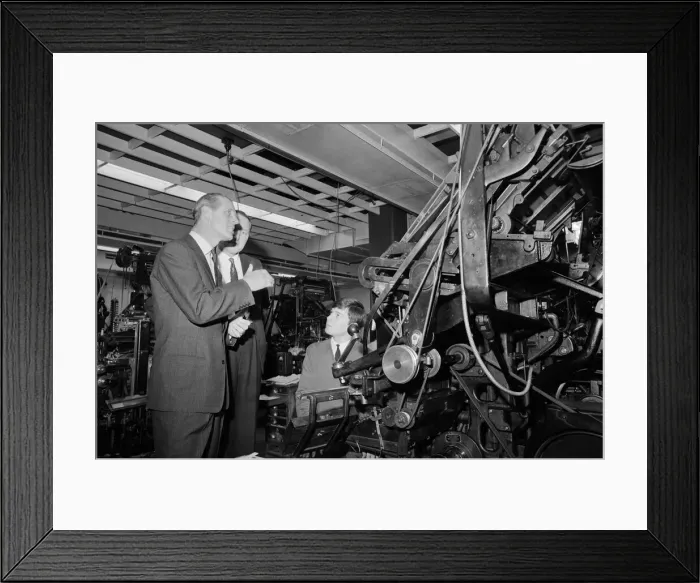 Framed Print : Prince Philip, Duke of Edinburgh, visiting the Birmingham Post and Mail offices