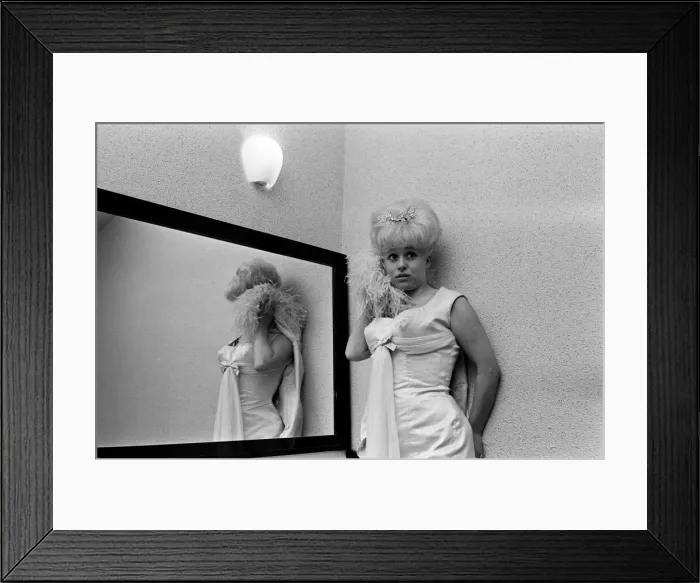 Framed Print : Actress Barbara Windsor in her dress that she plans to wear for the Royal premiere of her Framed Print : Actress Barbara Windsor in her dress that she plans to wear for the Royal premiere of her