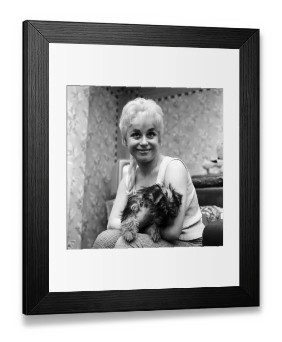 Framed Print : Cockney actress Barbara Windsor at home. 12th February 1960 Framed Print : Cockney actress Barbara Windsor at home. 12th February 1960