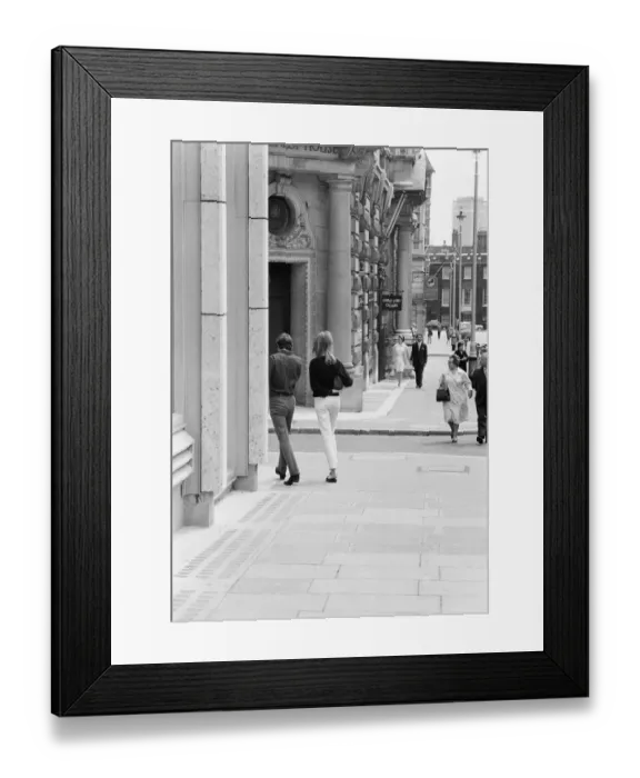 Framed Print : Life at the Top, 1965 film, on location filming around The Economist building in St James
