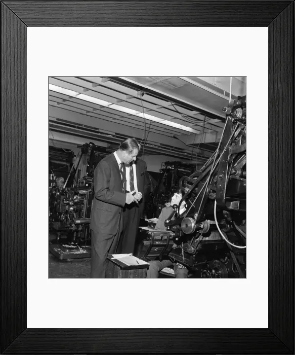 Framed Print : Prince Philip, Duke of Edinburgh, visiting the Birmingham Post and Mail offices