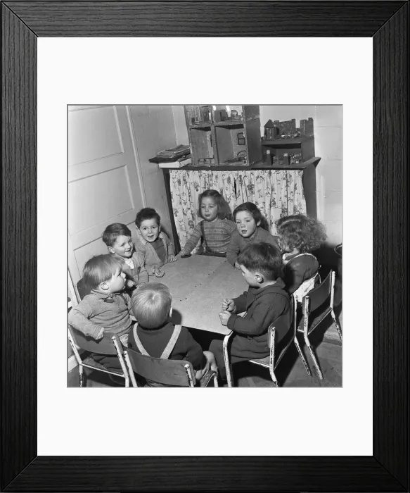Framed Print : Pupils at the L. C. C. Day nursery in Regency Street, Victoria London 8th February 1954