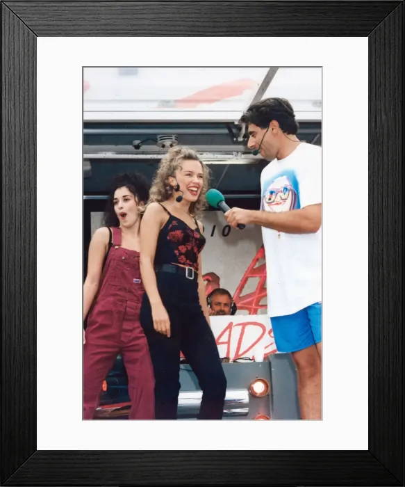 Framed Print : Australian pop singer Kylie Minogue performing on stage at the BBC Radio One Roadshow Framed Print : Australian pop singer Kylie Minogue performing on stage at the BBC Radio One Roadshow