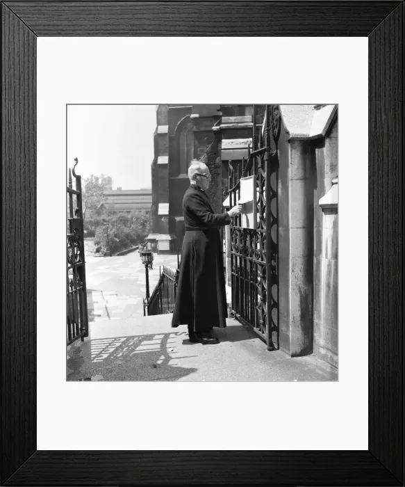 Framed Print : Southwark Cathedral 2nd June 1955 The verger of Southwark Cathedral seen here Framed Print : Southwark Cathedral 2nd June 1955 The verger of Southwark Cathedral seen here