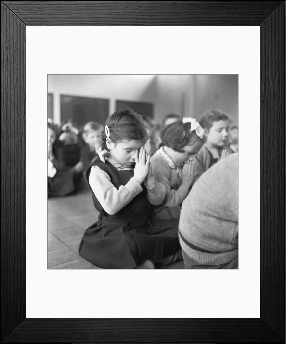 Framed Print : Prayers during morning assembly at the South Mead School, Southfield, Wimbledon Framed Print : Prayers during morning assembly at the South Mead School, Southfield, Wimbledon