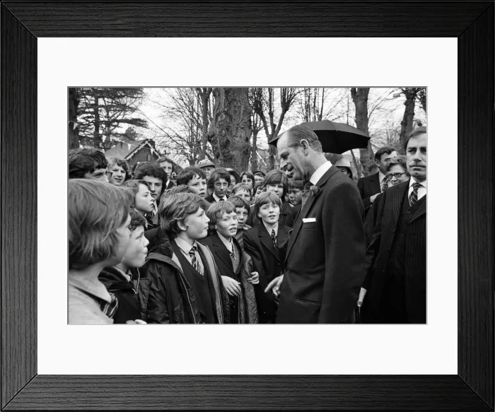 Framed Print : Prince Philip, Duke of Edinburgh visits Malvern Girls College. 4th May 1978