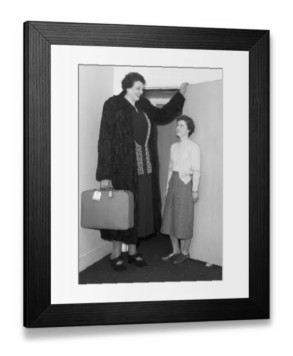 Framed Print : 1954 Tallest woman in the world Katja Van Dyk, 8 foot 4 and a half inch tall Framed Print : 1954 Tallest woman in the world Katja Van Dyk, 8 foot 4 and a half inch tall
