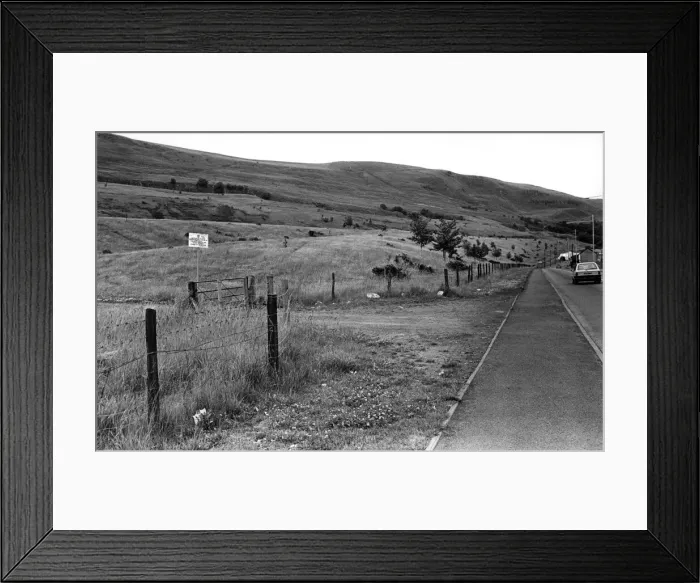Framed Print : The general area, between Penrebach and Troedyrhiw, where a proposed development