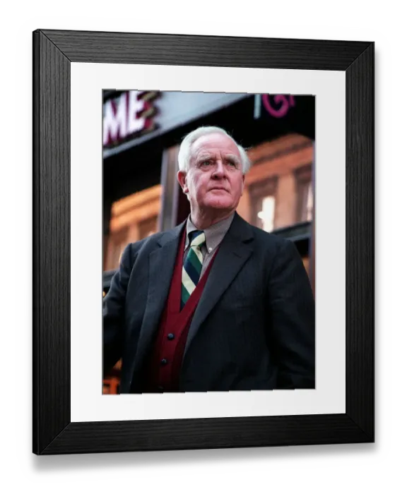 Framed Print : John Le Carre Writer in Buchanan Street Glasgow February 1999