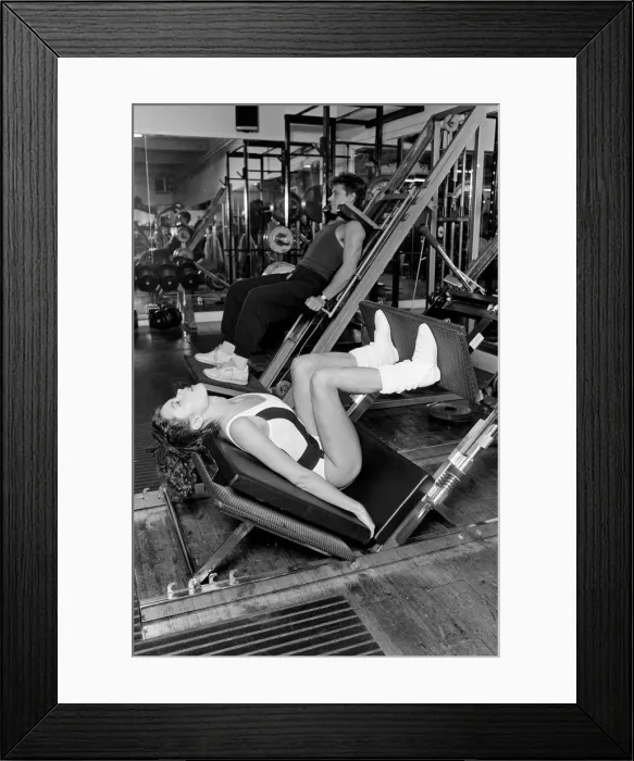 Framed Print : Model Andrea Kovic working out at the Covent Garden Fitness Centre. 8th January 1987 Framed Print : Model Andrea Kovic working out at the Covent Garden Fitness Centre. 8th January 1987