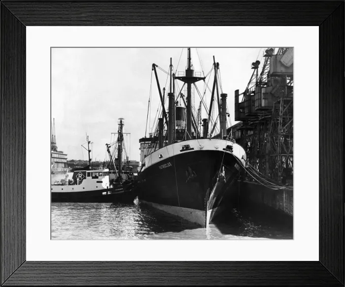 Framed Print : General view of Gladstone dock in central Liverpool showing the crude oil tanker Framed Print : General view of Gladstone dock in central Liverpool showing the crude oil tanker
