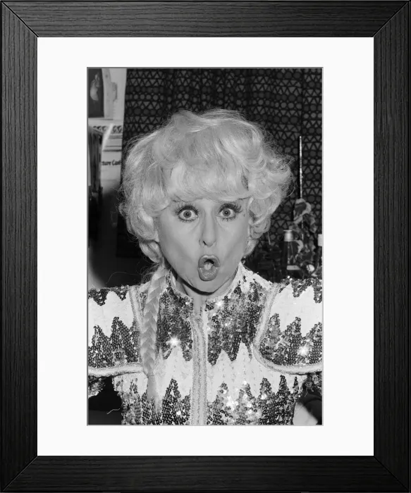 Framed Print : Actress Barbara Windsor making funny faces. February 1978