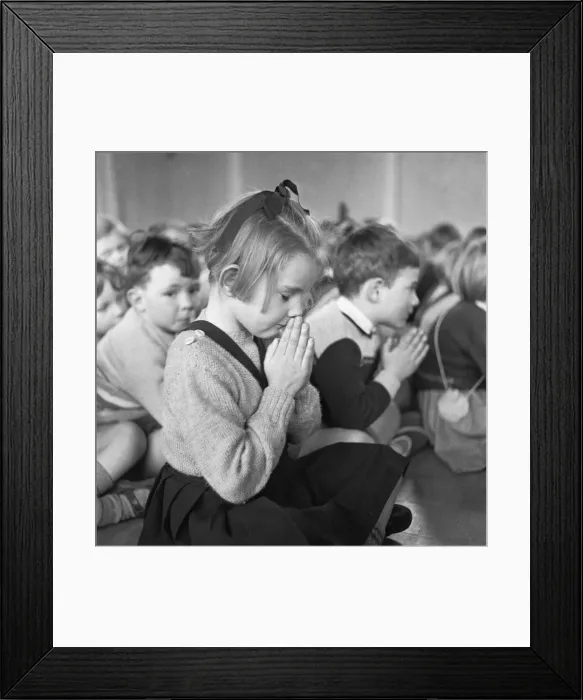 Framed Print : Prayers during morning assembly at the South Mead School, Southfield, Wimbledon Framed Print : Prayers during morning assembly at the South Mead School, Southfield, Wimbledon