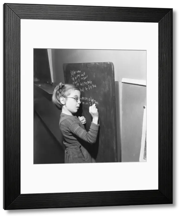 Framed Print : One of the pupils of South Mead School, Southfield, Wimbledon seen here practising hand