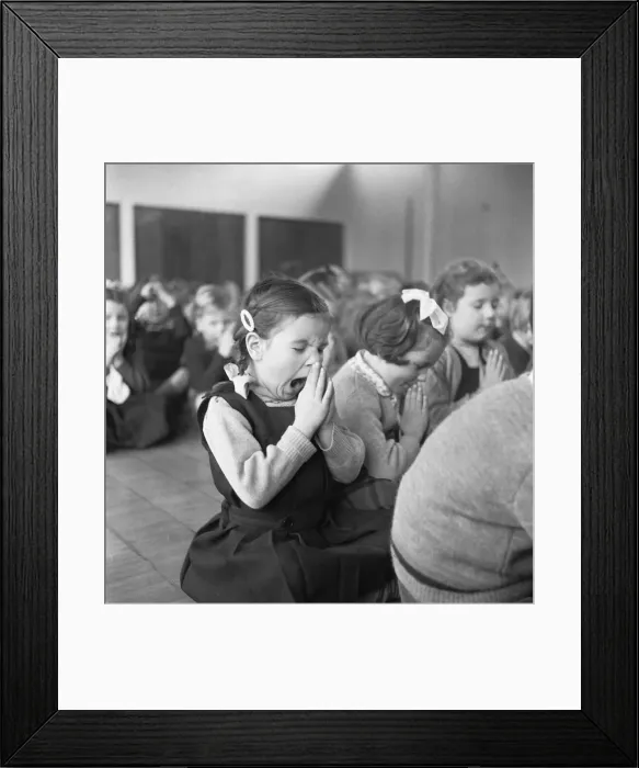 Framed Print : Prayers during morning assembly at the South Mead School, Southfield, Wimbledon Framed Print : Prayers during morning assembly at the South Mead School, Southfield, Wimbledon