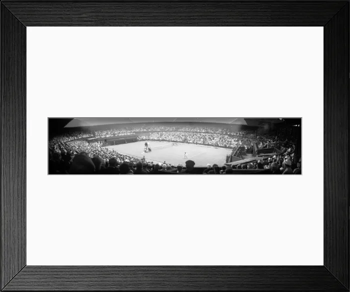 Framed Print : Wimbledon Tennis, panoramic views of a match in action. 26th June 1962 Framed Print : Wimbledon Tennis, panoramic views of a match in action. 26th June 1962
