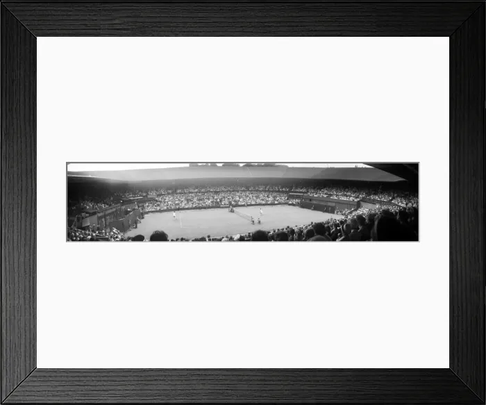 Framed Print : Wimbledon Tennis, panoramic views of a match in action. 26th June 1962 Framed Print : Wimbledon Tennis, panoramic views of a match in action. 26th June 1962