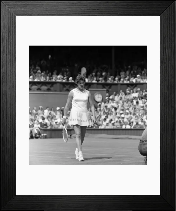 Framed Print : Wimbledon Tennis, Ladies day. Margaret Smith (pictured) playing against Billie Jean Framed Print : Wimbledon Tennis, Ladies day. Margaret Smith (pictured) playing against Billie Jean