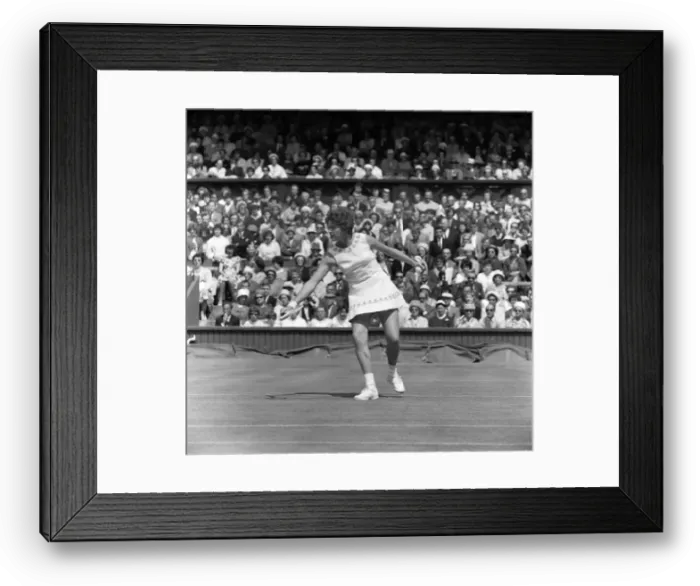 Framed Print : Wimbledon Tennis, Ladies day. Margaret Smith (pictured) playing against Billie Jean Framed Print : Wimbledon Tennis, Ladies day. Margaret Smith (pictured) playing against Billie Jean