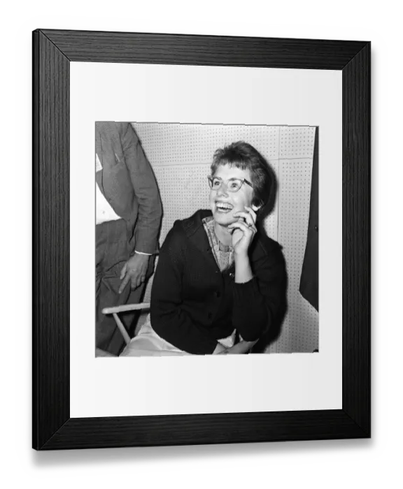 Framed Print : Wimbledon Tennis, Ladies day. Pictured, Billie Jean Moffitt (later King Framed Print : Wimbledon Tennis, Ladies day. Pictured, Billie Jean Moffitt (later King