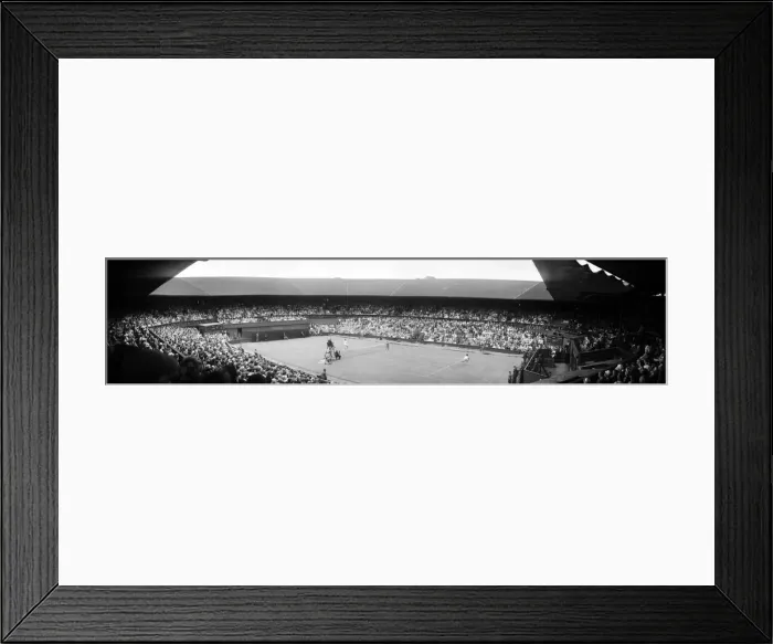 Framed Print : Wimbledon Tennis, panoramic views of a match in action. 26th June 1962 Framed Print : Wimbledon Tennis, panoramic views of a match in action. 26th June 1962