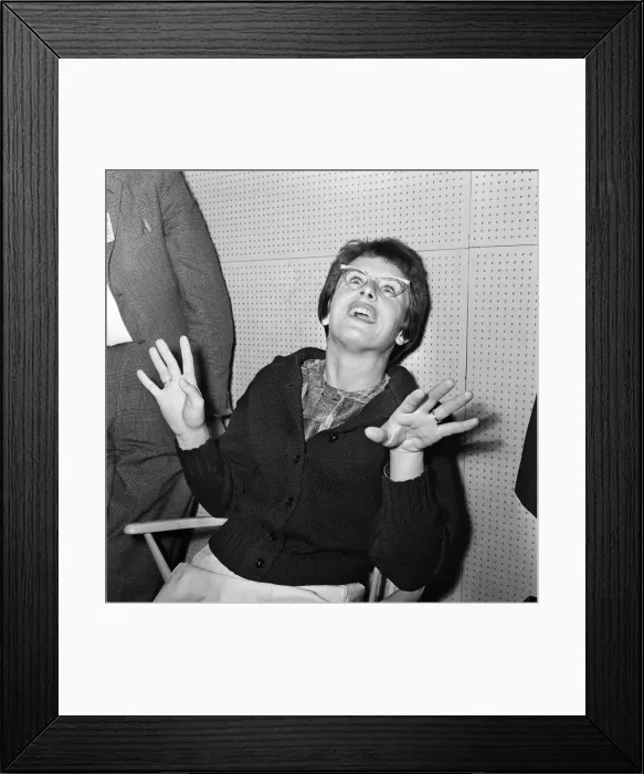 Framed Print : Wimbledon Tennis, Ladies day. Pictured, Billie Jean Moffitt (later King