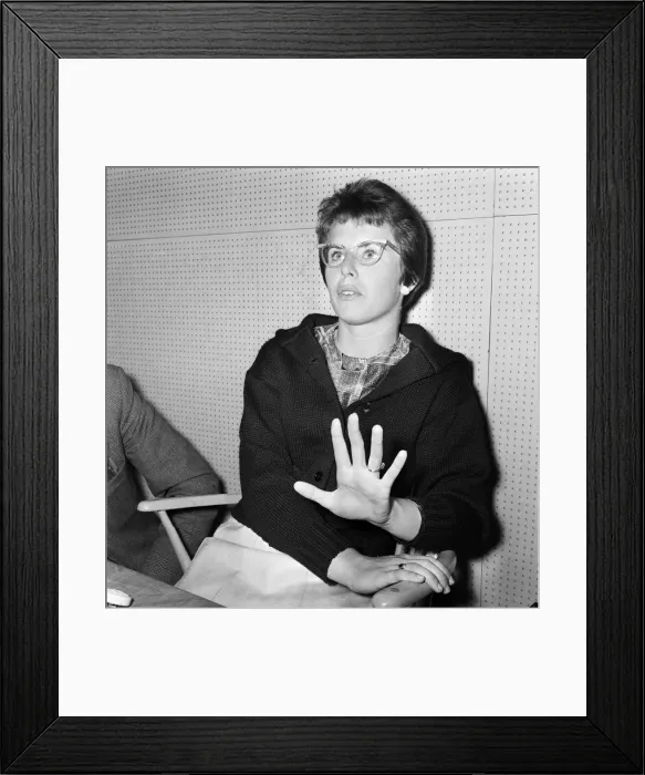 Framed Print : Wimbledon Tennis, Ladies day. Pictured, Billie Jean Moffitt (later King Framed Print : Wimbledon Tennis, Ladies day. Pictured, Billie Jean Moffitt (later King