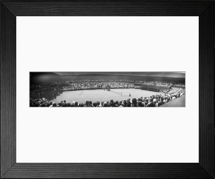 Framed Print : Wimbledon Tennis, panoramic views of a match in action. 26th June 1962 Framed Print : Wimbledon Tennis, panoramic views of a match in action. 26th June 1962