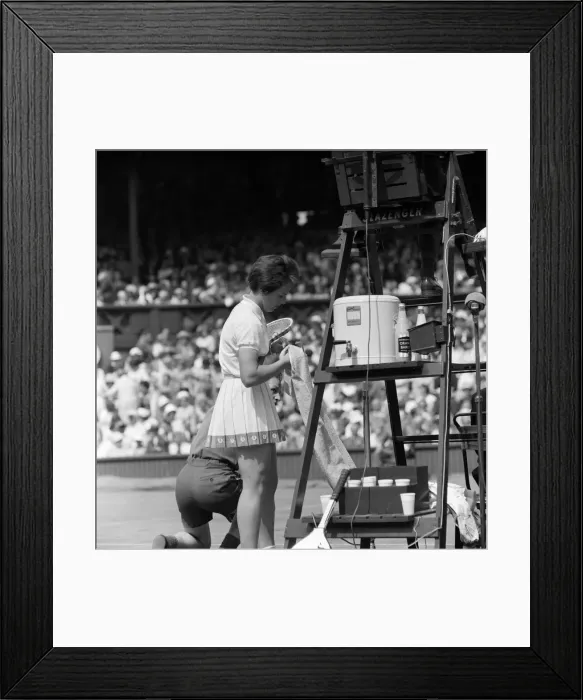Framed Print : Wimbledon Tennis, Ladies day. Pictured, Billie Jean Moffitt (later King