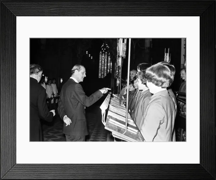 Framed Print : Prince Philip, Duke of Edinburgh during his tour of Worcester Cathedral. 4th May 1978 Framed Print : Prince Philip, Duke of Edinburgh during his tour of Worcester Cathedral. 4th May 1978