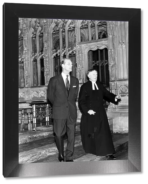 Prince Philip, Duke of Edinburgh during his tour of Worcester Cathedral. 4th May 1978