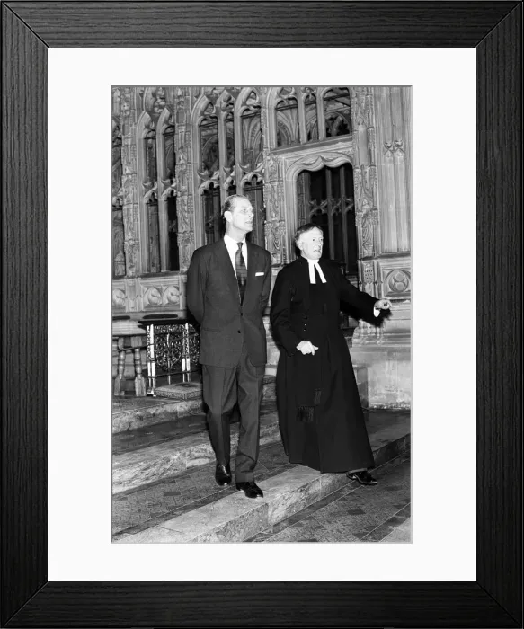 Framed Print : Prince Philip, Duke of Edinburgh during his tour of Worcester Cathedral. 4th May 1978